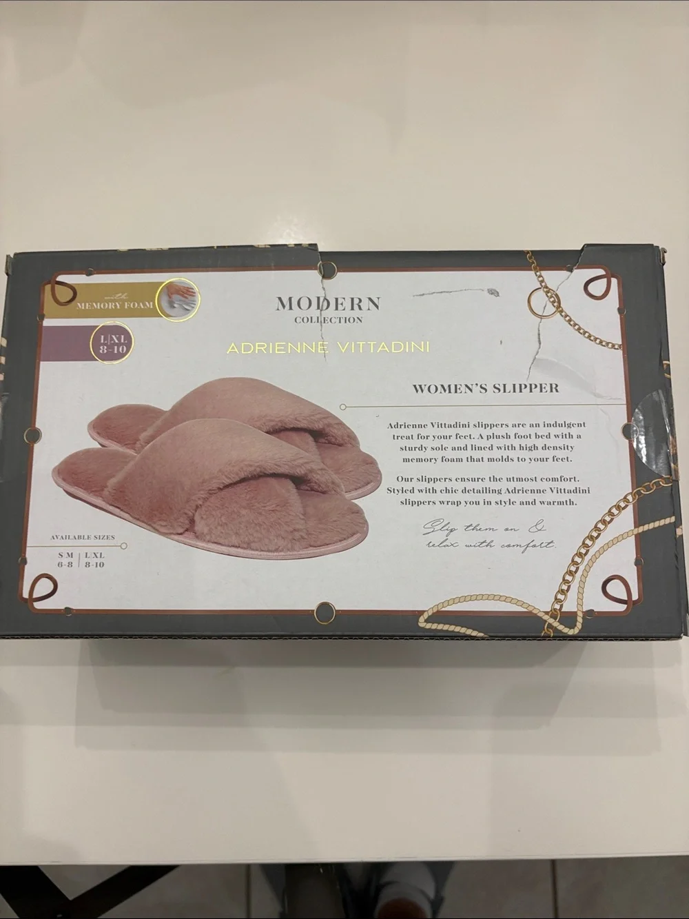 Adrienne Vittadini Women's Burgundy Faux Fur Slide Slippers New in Box